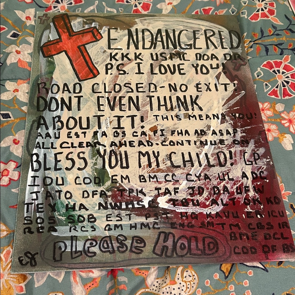 Unique Hand-Painted outsider Art Canvas